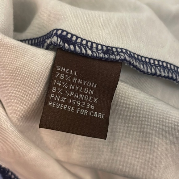 J. McLaughlin Devon Dress Blue White Brown Size XS - Picture 6 of 10